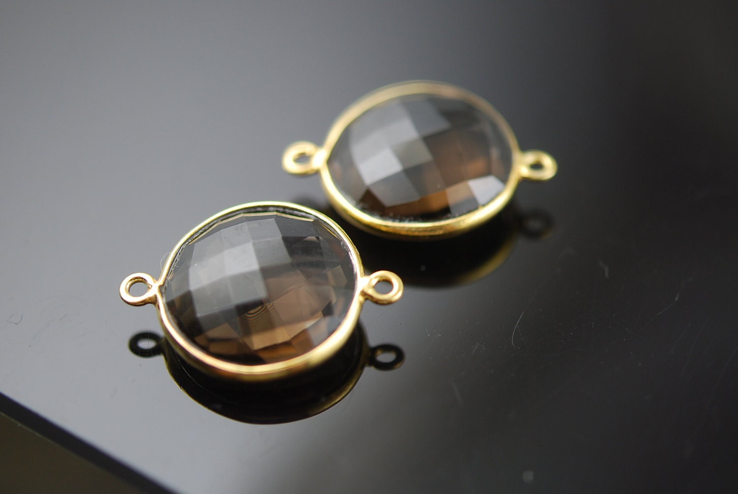 2 matching smokey quartz coin connector 20.00 ON SALE 18.00