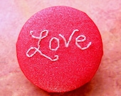 Love Brooch - Hand Embroidered