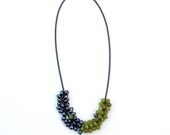 Peacock pearl and lemon jade bubble necklace