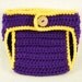 Lsu Football Hat and diaper cover set , crochet baby hat , diaper cover Size newborn 0 3  6 12 months MADE TO ORDER