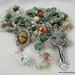 Unbreakable Rosaries Pope John Paul II Rosary Beads in Faceted Turquoise Agate