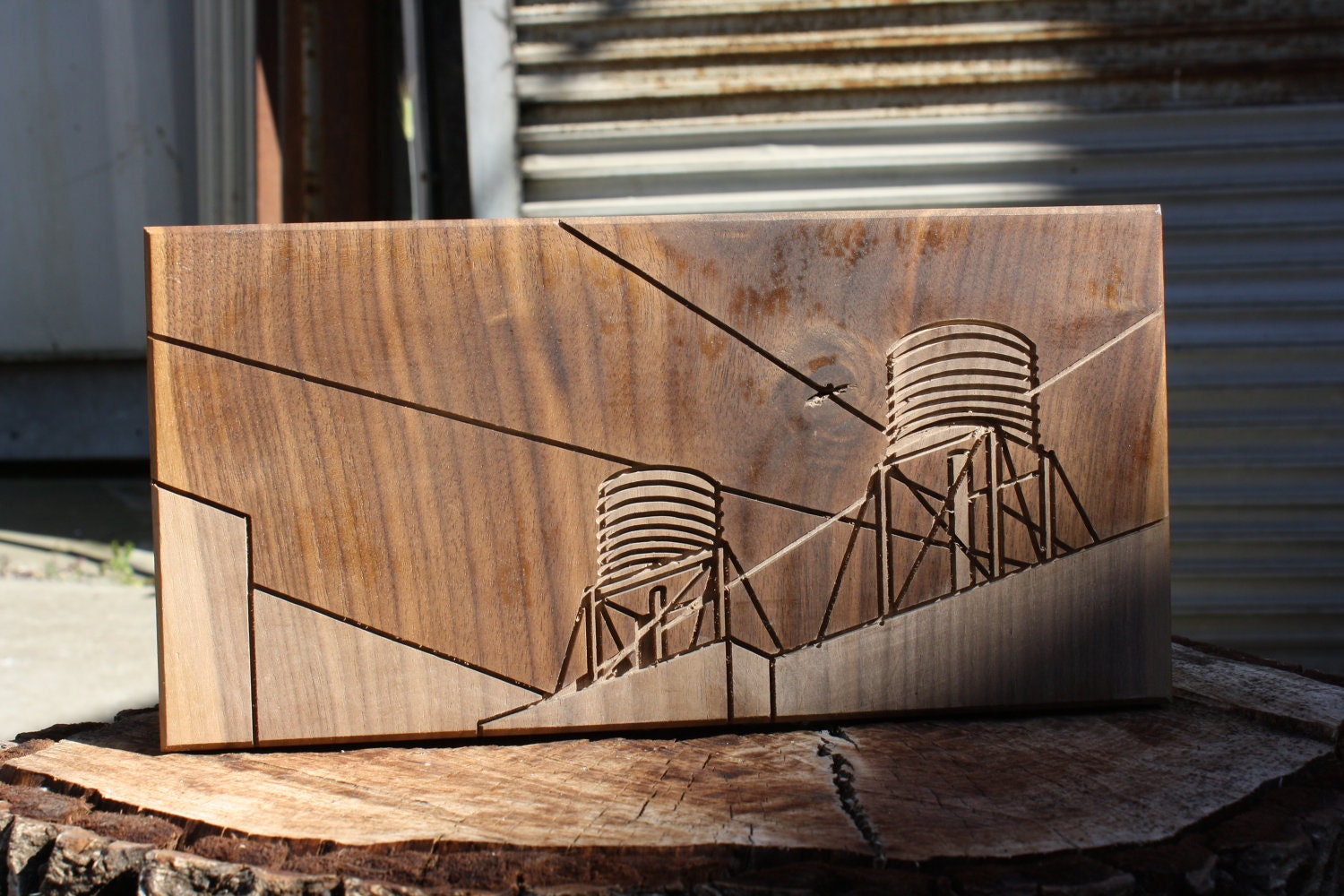SALE - Dave Marcoullier - Wood Routing (Water Tanks 6x12) - Walnut