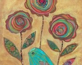 Chocolate Swirl flower garden canvas 18 x 24