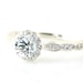 14K Diamond Semi Mount Engagement Ring Diamond Halo 14K 18K White Yellow Rose Gold Platinum Palladium Bridal Jewelry