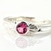 14K Pink Tourmaline Ring October Birthstone Ring Bezel Set Gemstone Leaf Design