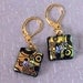 Gold Dichroic Earrings, Fused Glass Jewelry, Dichroic Glass Jewelry,
