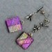 Dragonfly Dichroic Earrings, Pink Fused Glass Earrings, Dichroic Jewelry, Dangle Earrings, Fused Glass
