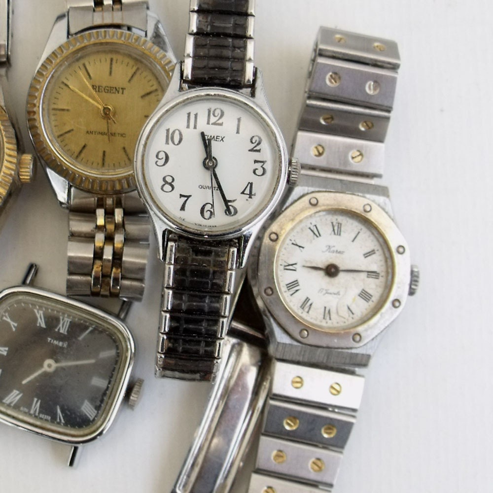 Vintage mix watches Movements cases... Lot of 7 "Diver style"