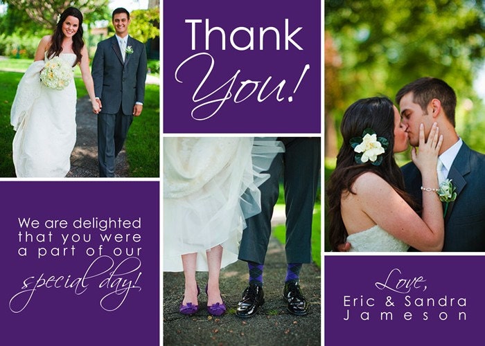 Three Simple Photos - Custom Wedding Photo Thank You Cards, Anniversary