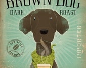 Brown Dog Coffee Company original graphic art on canvas 12 x 12 x 1.5 by stephen fowler