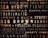 Kentucky Derby Horses typography graphic artwork giclee archival print by Gemini Studio