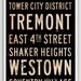 Cleveland Neighborhoods giclee print by gemini studio art 8 x 24 archival matte print