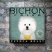 BICHON FRISE french roast Coffee Company original graphic art on canvas 12 x 12 x 1.5 by stephen fowler