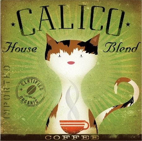 Calico Coffee Company graphic artwork illustration archival giclee print 12 x 12