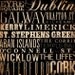 Ireland typography illustration graphic  word art on canvas 12 x 12 by stephen fowler