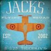 Children's Art flying squadron airplane custom colors and name graphic art gallery wrap on 20 x 20 canvas