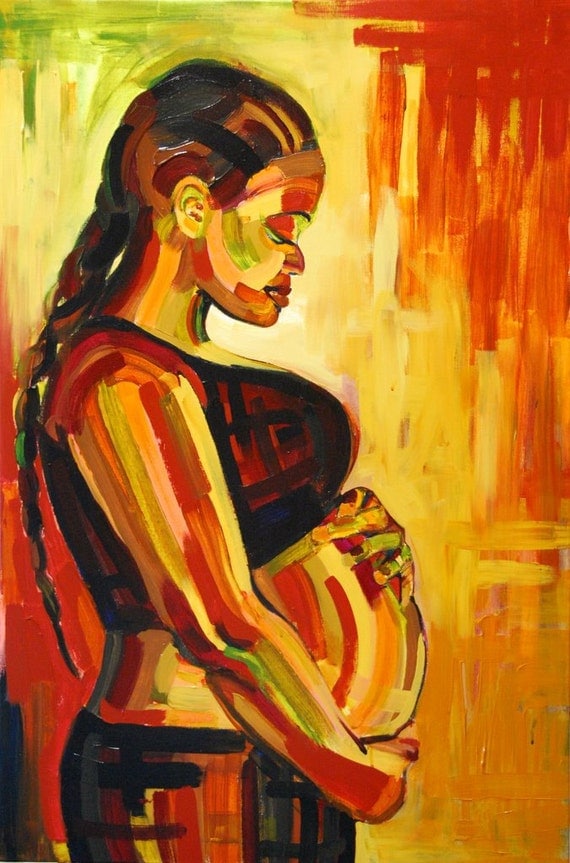 Pregnancy Art Painting Large Maternity Birth by AlishaVernon