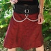 Red and Black Brocade Skirt with Chains Sz Small