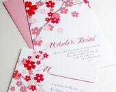 Asian Cherry Blossoms Wedding Invitations "Sakura" Sample