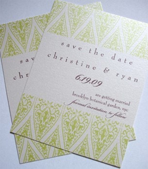 Mehndi Indian Save The Dates Chartreuse - Set of 20