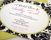 Bridal Shower Invitations Damask "Elle" Set of 20