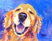 Golden Retriever Dog Art Print of Original Acrylic Painting - 8x10