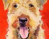 Airedale Terrier Art Print of Original Acrylic Painting 8x10
