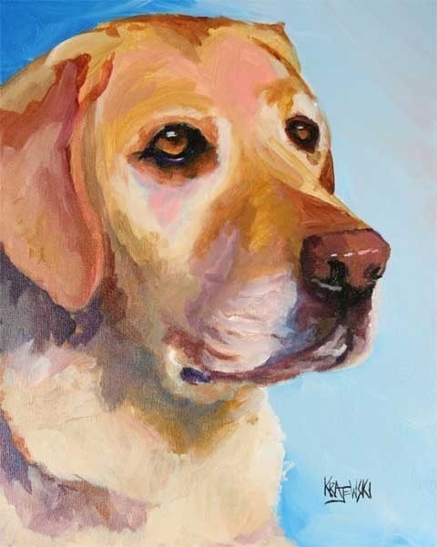 Labrador Retriever Art Print of Original Acrylic Painting - 11x14 Yellow Lab
