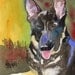 German Shepherd Art Print of Original Watercolor Painting - 8x10
