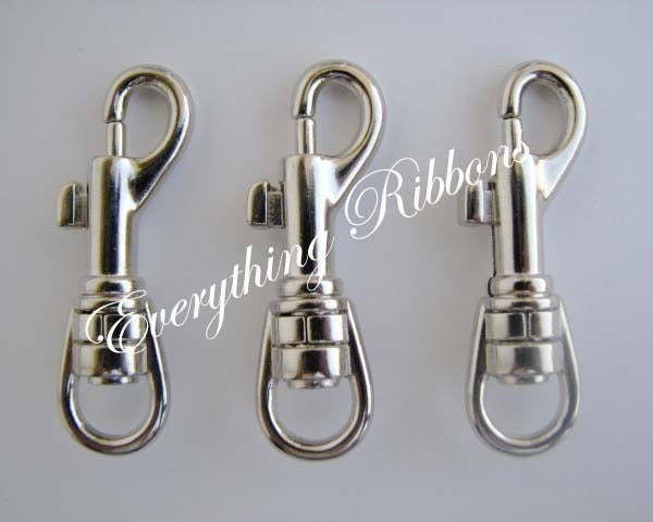 10 Swivel Snap Trigger Hook Clips for Key Fob Key Chains, Tags and Lanyards