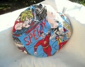 The Best MOD Cap Newboy Cap APPLE Pie DISCO Cartoon Strip cotton Print inside or reverse to wear it