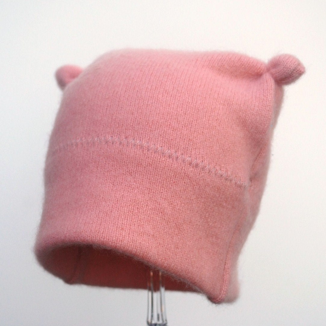 Bubble Gum Pink - Cashmere Baby Bear Hat