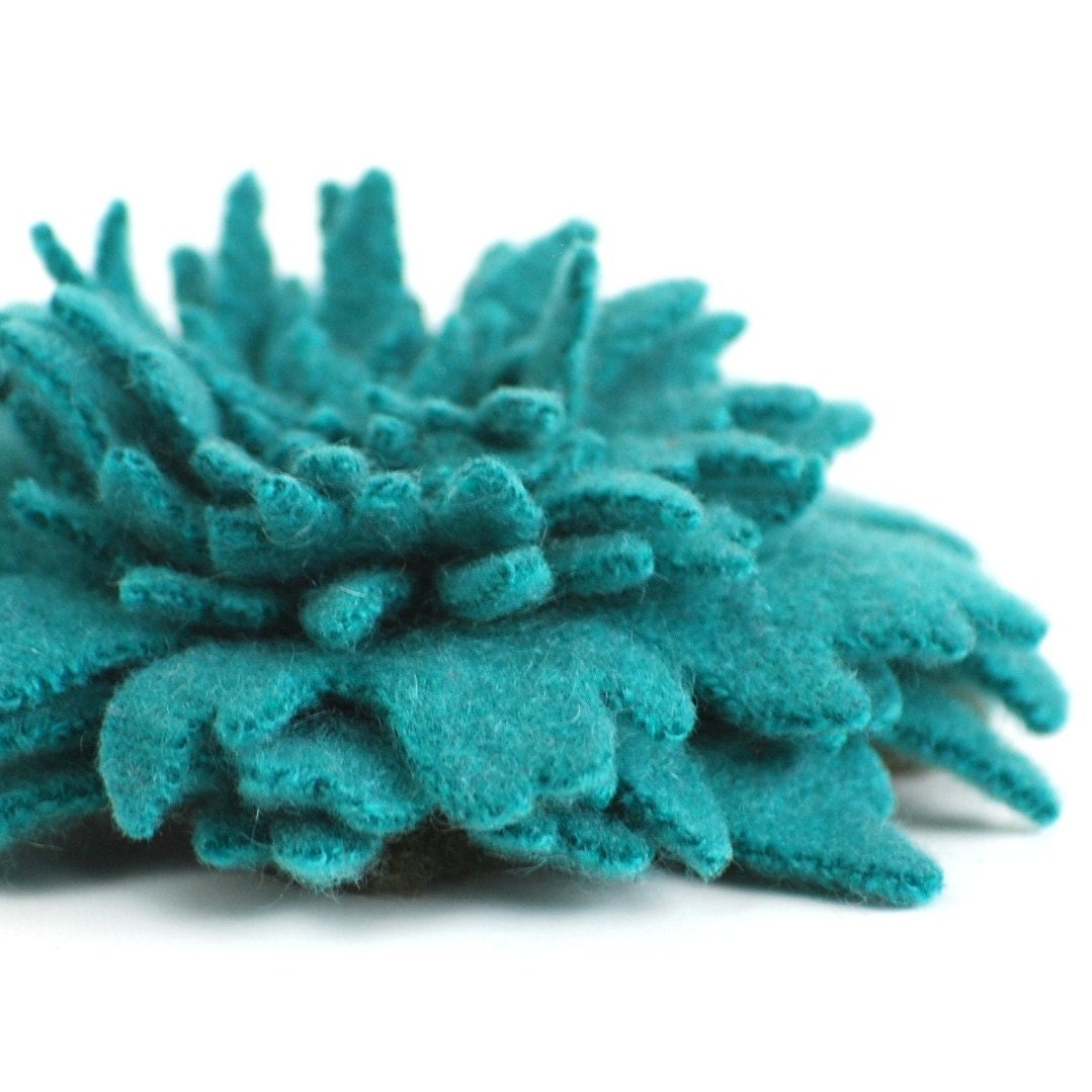Turquoise Cashmere Flower Brooch