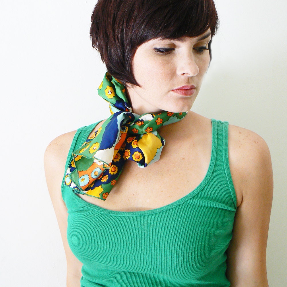 floral .vintage. bold colors scarf