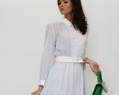 white .vintage. (candy-striped) dress