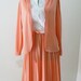 peach and white .vintage. (lace and pleated) dress