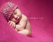 Newborn Baby Girl hat in Pink -  Photography Prop