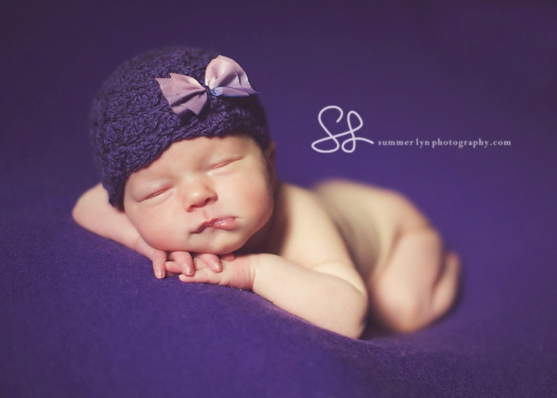 Newborn Baby Girl Hat with Bow Photography Prop