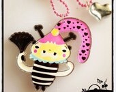 SALE Acrylic Plexiglass necklace or Brooch printed laser cut ''VENTALIA'' Kawaii