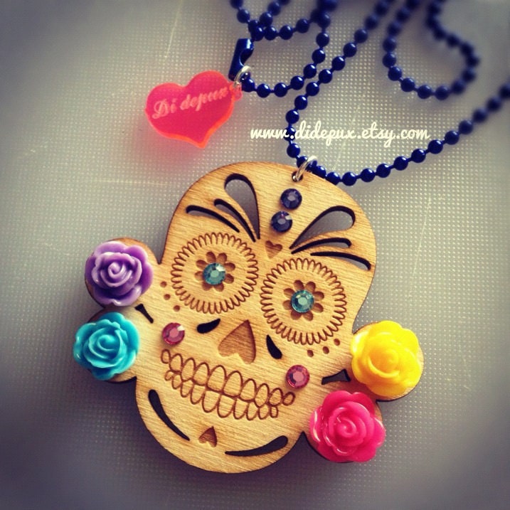 wood Day of the dead Sugar skull