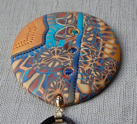 handmade polymer clay fimo and sculpey pendant 20B