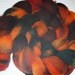 Wool Roving - BFL Super Wash Wool Roving for Spinning Hand Painted in Autumn Shades of Burnt Orange, Burgundy, Vermillion and Teal 3.9 oz.