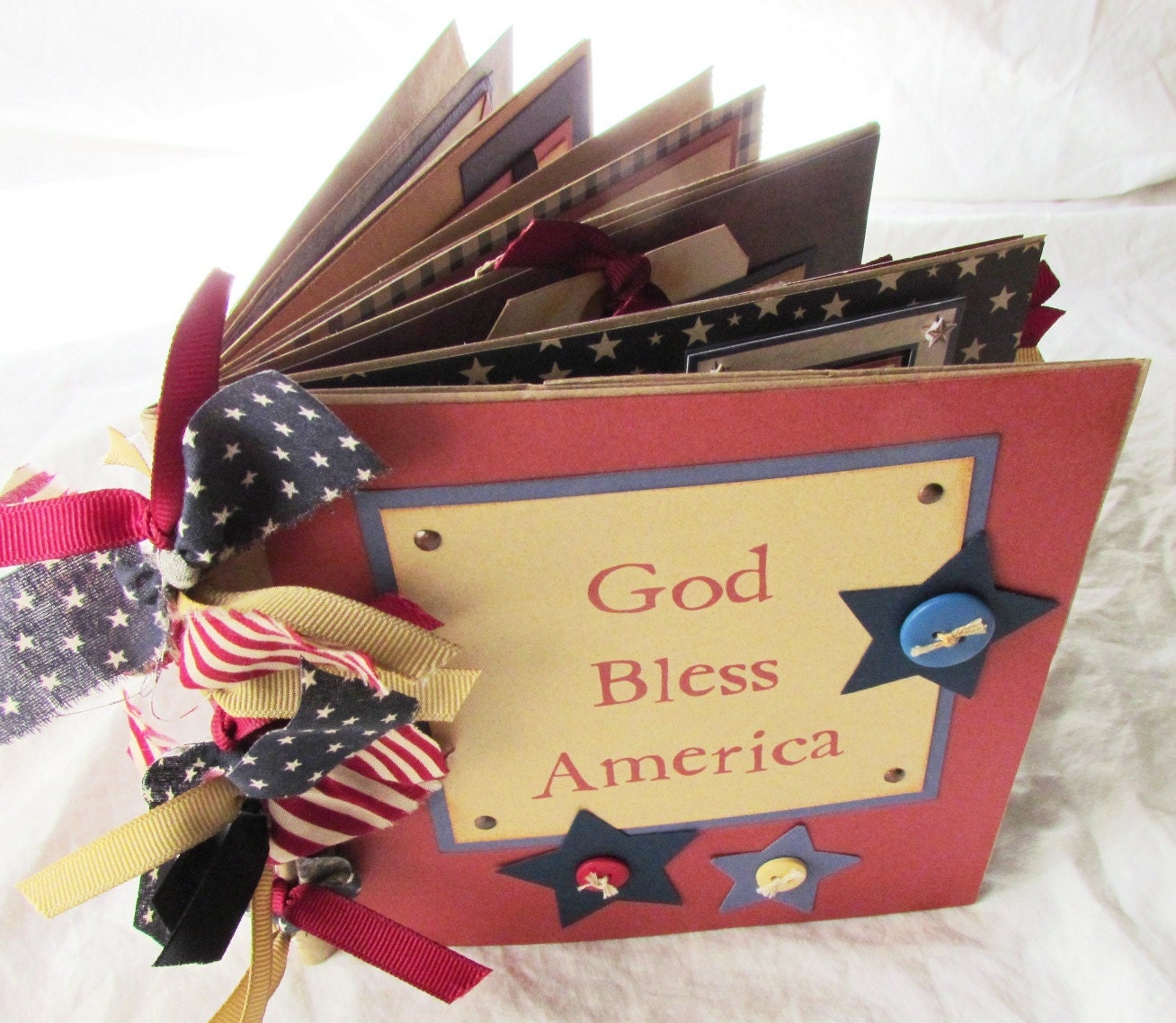 GoD BLESS AmERiCa Paper Bag premade SCRAPBOOK ALBUM
