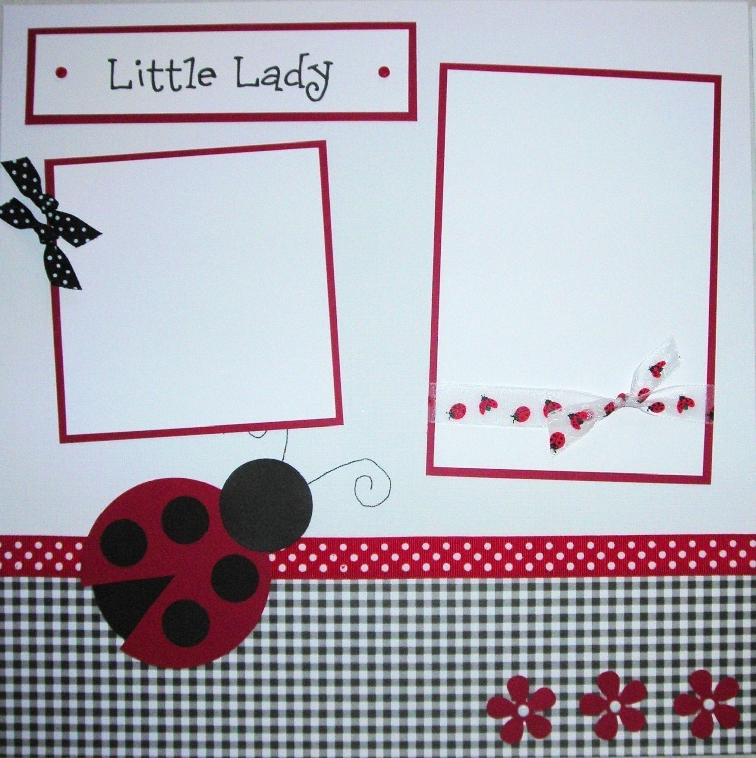 LITTLE LADY 12x12 Premade Scrapbook Pages LaDyBuG
