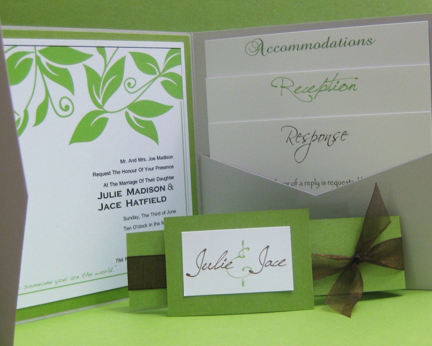 Vineyard Wedding Pocket Invitation Set