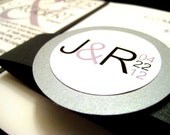 Modern Industrial Pocket Wedding Invitation Set