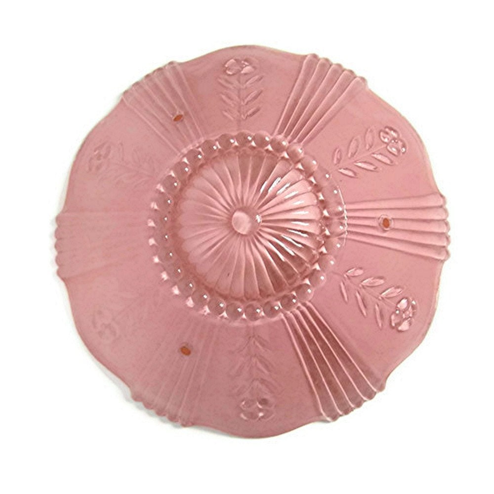 Glass Ceiling Light Shade Art Deco Dome Shape Circa 1930-40s Rose Pink Glass Vintage Home Decor