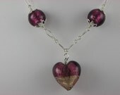 Violetta -  Glass Heart Necklace