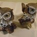 Pair Porcelain Owls Figurine Homco Home Interior