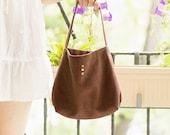 The Minimalist Linen Purse, chocolate brown